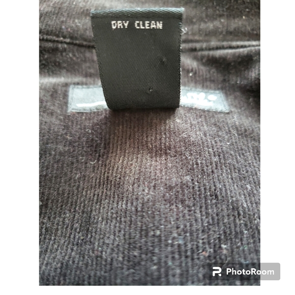 ☕ Willi Smith Black Corduroy Jacket With Lace Accents Size 6 - Picture 7 of 10